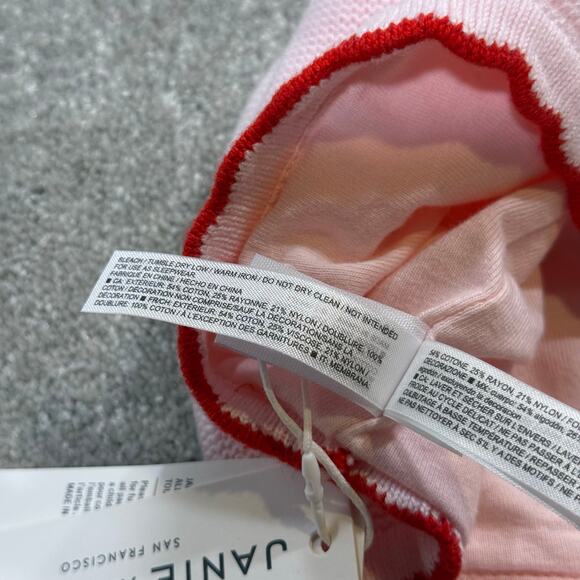 Janie and Jack NWT Pink Knit Beanie Beret Red Bow Scalloped Baby Girl 18–24 Mos - Picture 12 of 12